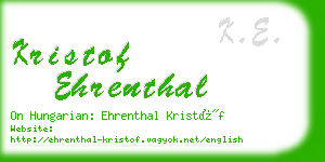 kristof ehrenthal business card